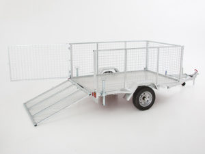 Open Side view Custom aluminum Ride on Trailer