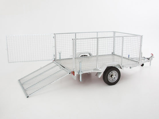 Open Side view Custom aluminum Ride on Trailer